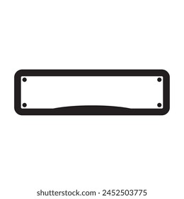 License plate frame silhouette icon. Clipart image isolated on white background