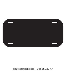 License plate frame silhouette icon. Clipart image isolated on white background