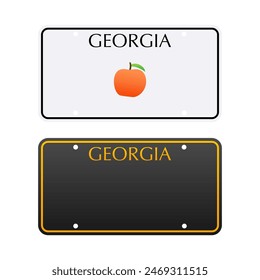 License plate of Georgia. Car number plate. Vector stock illustration