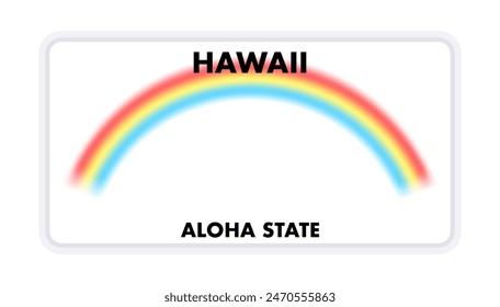 License plate of Hawaii. Car number plate. Vector stock illustration