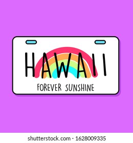 LICENSE PLATE OF HAWAII VECTOR, SLOGAN PRINT