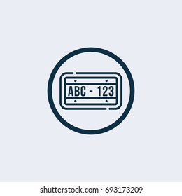 License plate icon - Vector illustration
