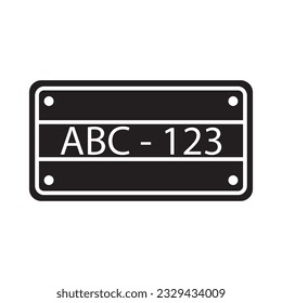 license plate icon vector template illustration logo design