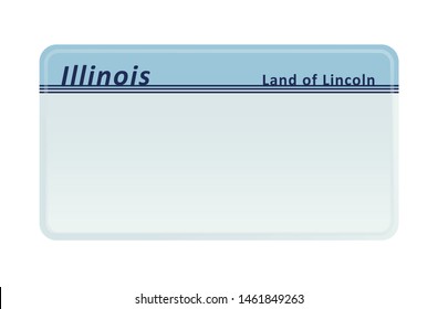 License plate Illinois. Vector illustration on white background.