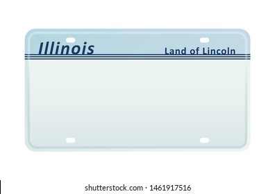 License plate Illinois. Vector illustration on white background.