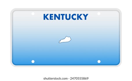 License plate of Kentucky. Car number plate. Vector stock illustration