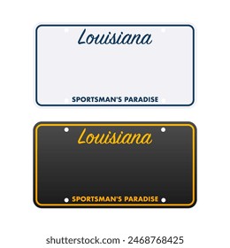 License plate of Louisiana. Car number plate. Vector stock illustration