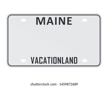 License plate of Maine. Vector illustration on white background.