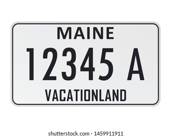 License plate of Maine. Vector illustration on white background.