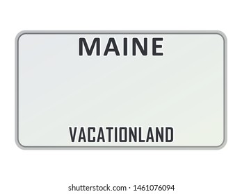 License plate of Maine. Vector illustration on white background.