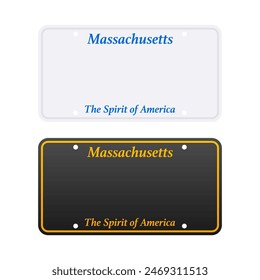 License plate of Massachusetts. Car number plate. Vector stock illustration