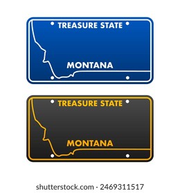 License plate of Montana. Car number plate. Vector stock illustration