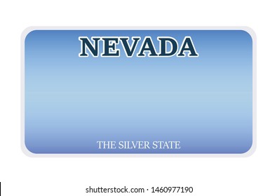 License plate Nevada. Vector illustration on white background.