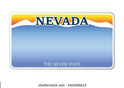 License plate Nevada. Vector illustration on white background.