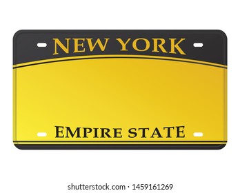 License plate New York. Vector illustration on white background.