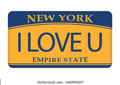 License plate New York. Vector illustration on white background.