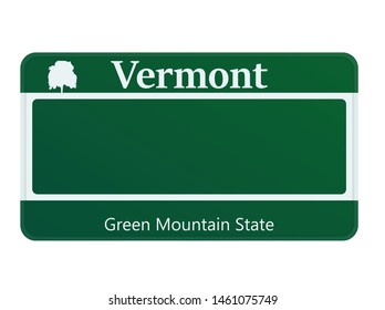 License plate Vermont. Vector illustration on white background.