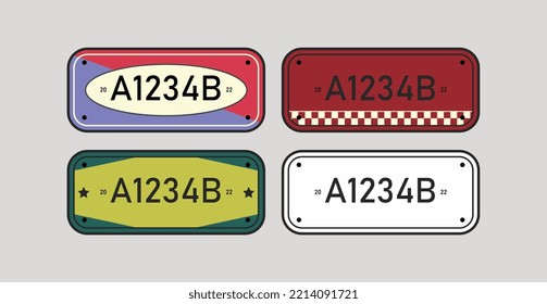 license plate vintage retro design