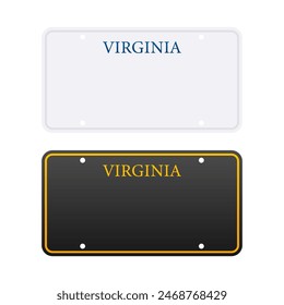 License plate of Virginia. Car number plate. Vector stock illustration