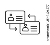 License renewal, icon in line design. License, renewal, document, update, official, card, procedure on white background vector. License renewal editable stroke icon