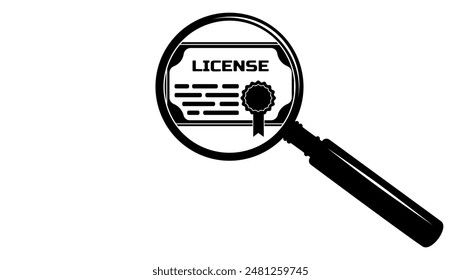 license search, black isolated silhouette