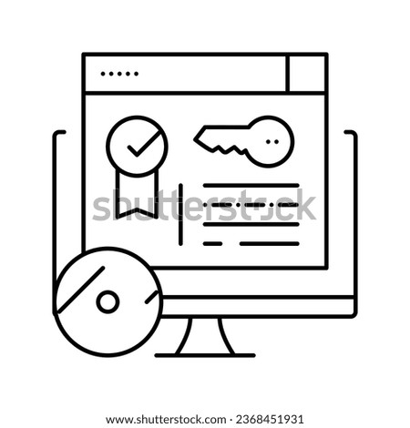 license software line icon vector. license software sign. isolated contour symbol black illustration