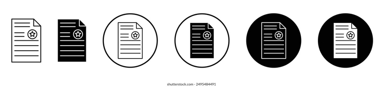 Conjunto de iconos de Vector de línea fina de Licencia.