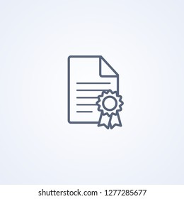 License, vector best gray line icon on white background, EPS 10