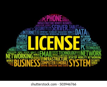 LICENSE word cloud collage, technology concept background