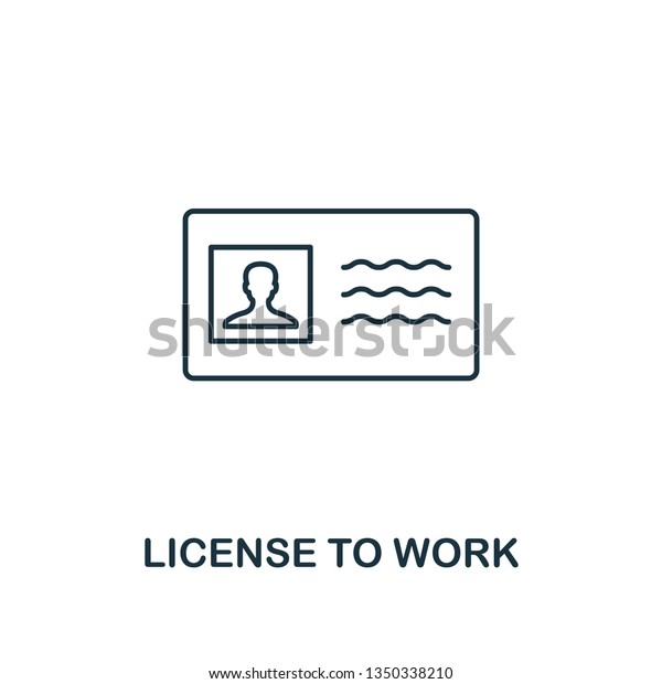 License Work Icon Thin Line Design Stock Vector (Royalty Free ...