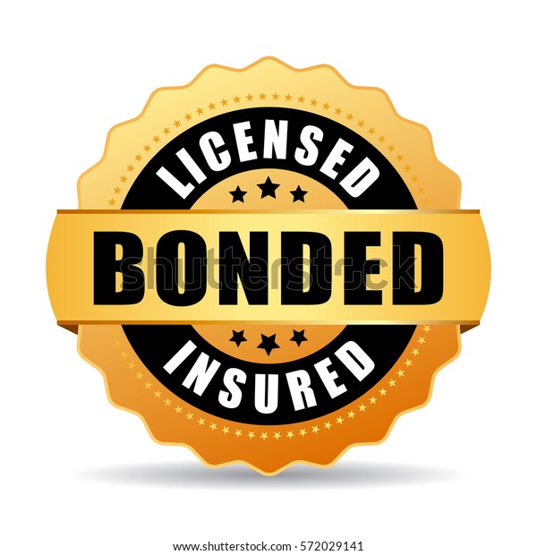 Licensed Bonded Insured Vector Gold Icon Stock Vector (Royalty Free