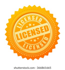 Licensed gold seal certificate on white background