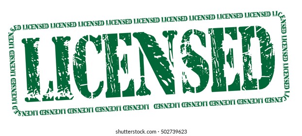 licensed grunge stamp, vector illustration