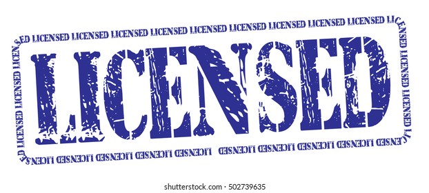 licensed grunge stamp, vector illustration
