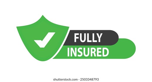 Licensed insured. Certification stamp. Flat design vector. Badge, icon, stamp. Icons with tick mark. Vector illustration
