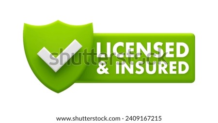 Licensed and Insured Emblem - Green Checkmark Certification and Assurance Icon