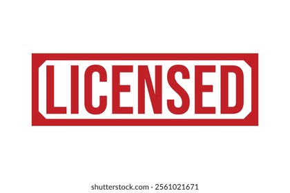 LICENSED Red rubber stamp on white background. LICENSED stamp sign. LICENSED stamp.