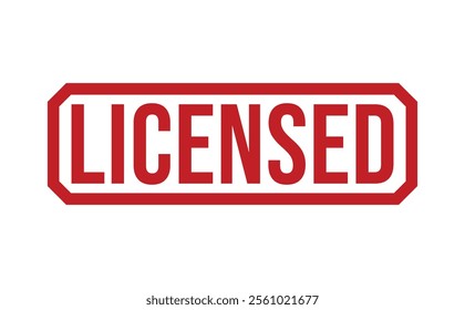 LICENSED Red rubber stamp on white background. LICENSED stamp sign. LICENSED stamp.