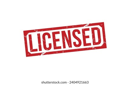 Licensed Red Rubber Stamp vector design.