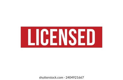 Licensed stamp red rubber stamp on white background. Licensed stamp sign. Licensed stamp.