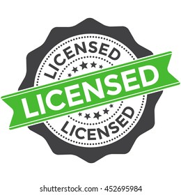 Licensed Stamp Vector Isolated on White Background