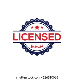 Licensed stamp vector, License label icon