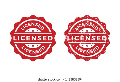 Licensed stamp vector template illustration