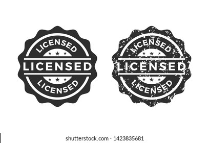 Licensed stamp vector template illustration