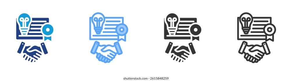 Licensing Agreement icon set multiple style collection