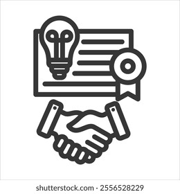 Licensing Agreement Outline Icon Vector Illustration