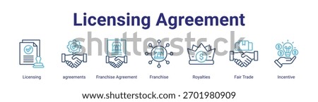 Licensing Agreement web banner icon element for design in a collection