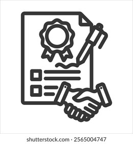 Licensing Agreements Outline Icon Vector Illustration