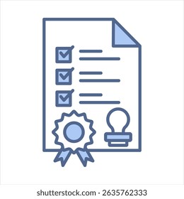 Ilustração do vetor de ícone azul de licenciamento