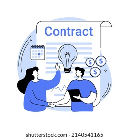 Licensing contract abstract concept vector illustration. 